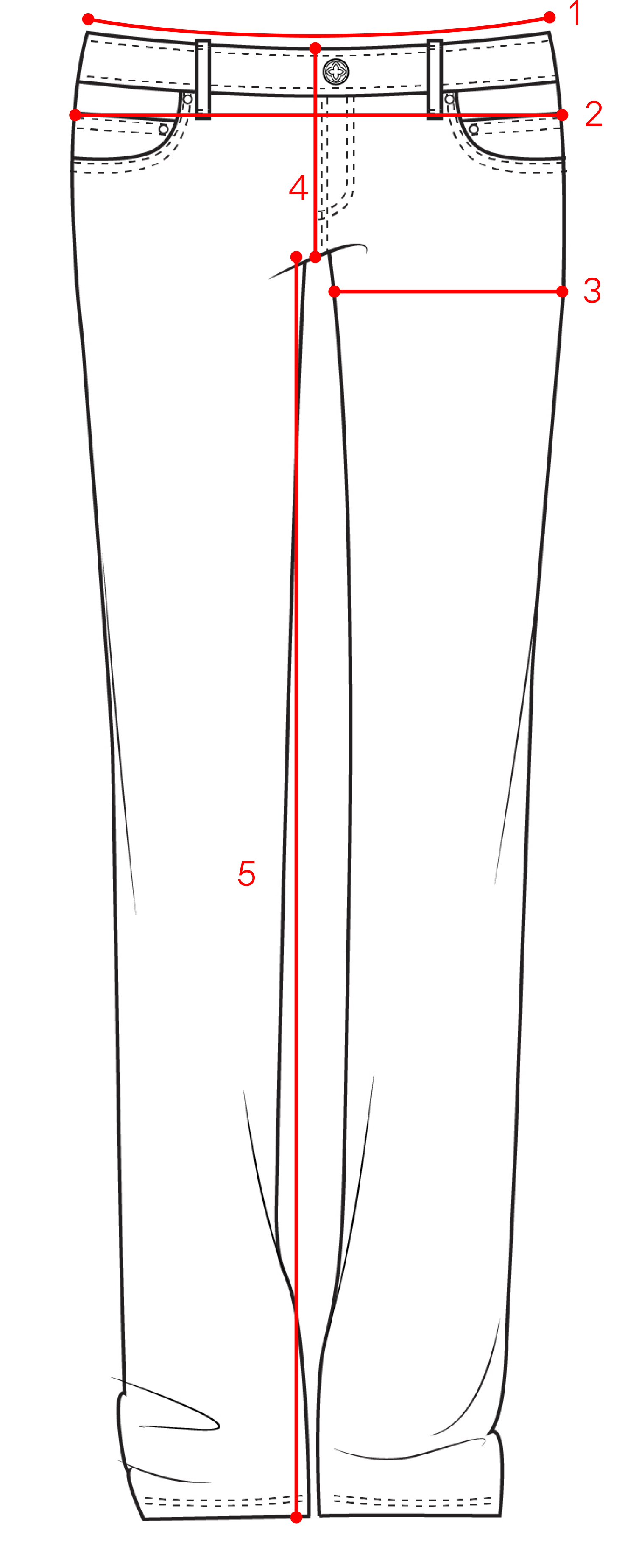 Image of garment measurements. Please contact us if you need help with measurements.