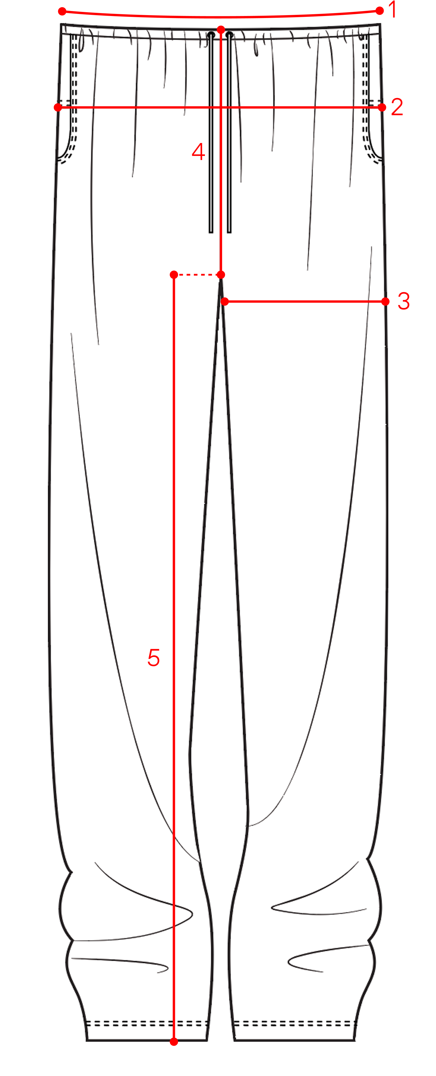 Image of garment measurements. Please contact us if you need help with measurements.