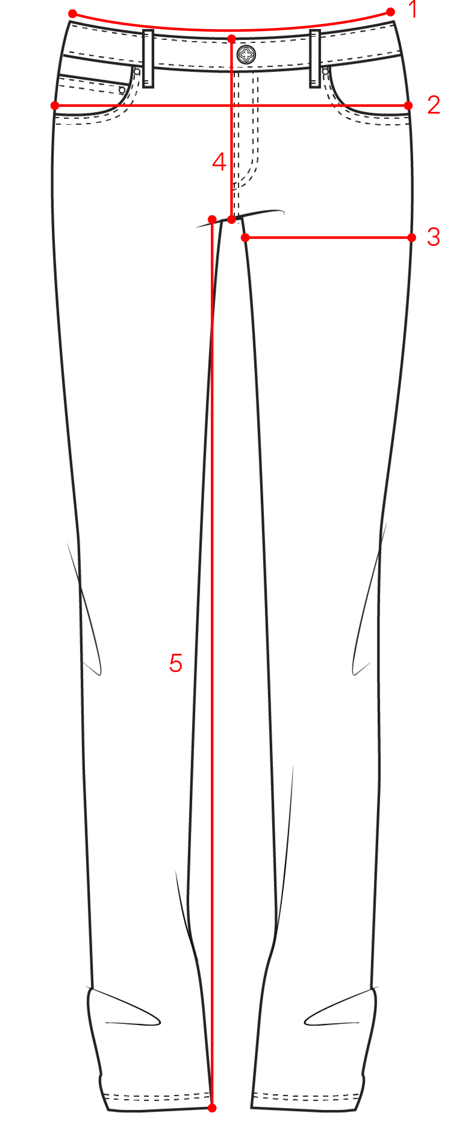 Image of garment measurements. Please contact us if you need help with measurements.