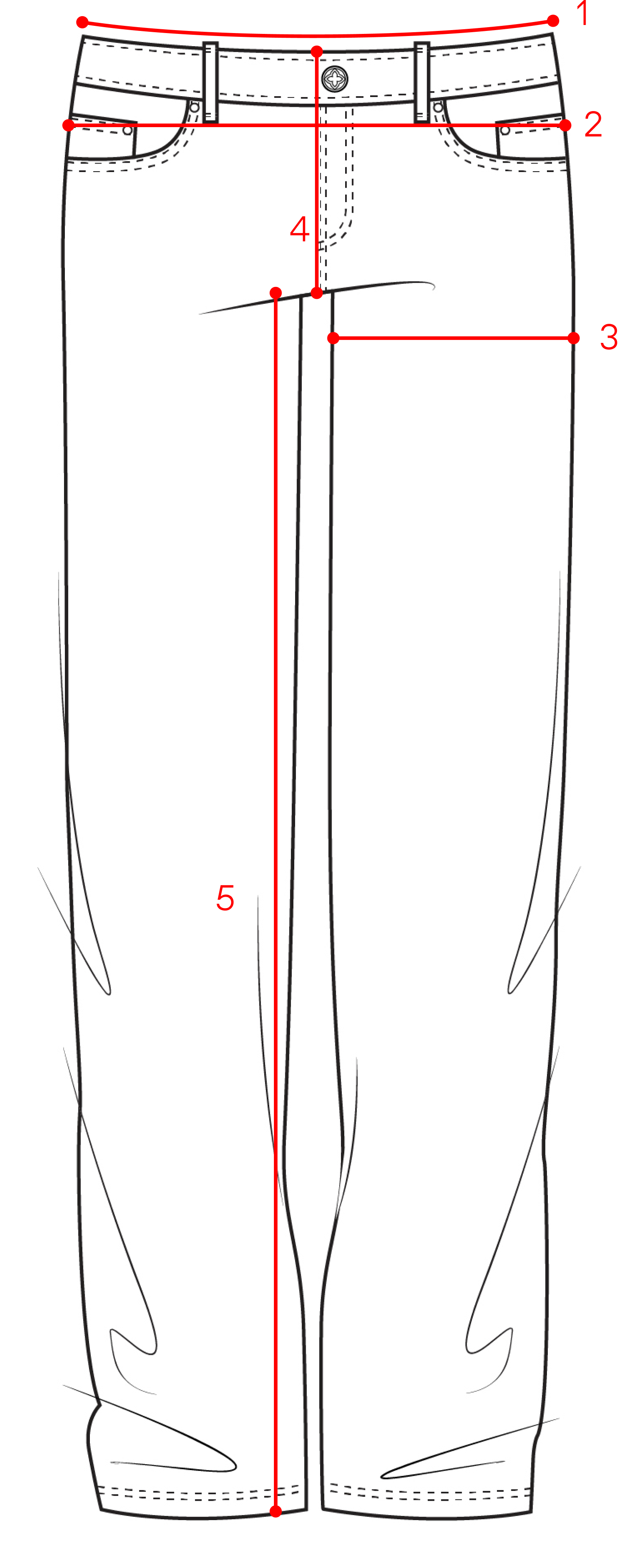 Image of garment measurements. Please contact us if you need help with measurements.