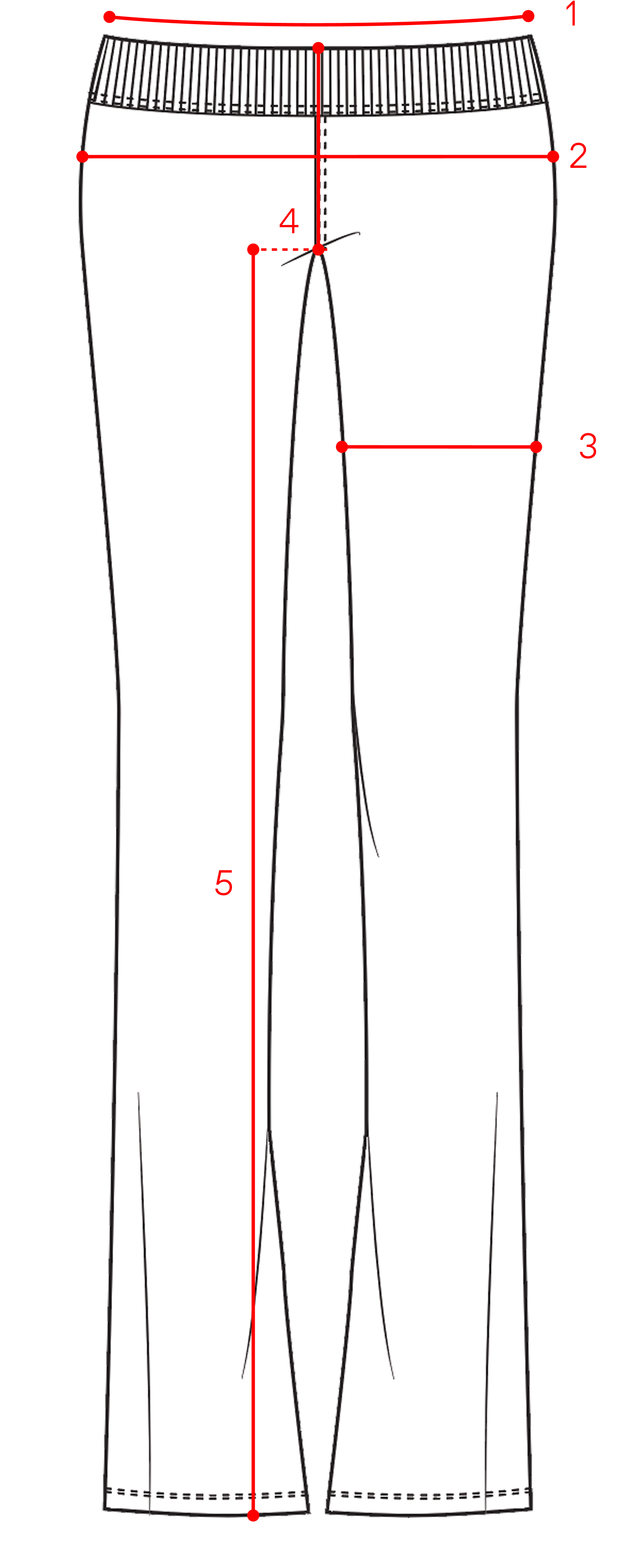 Image of garment measurements. Please contact us if you need help with measurements.