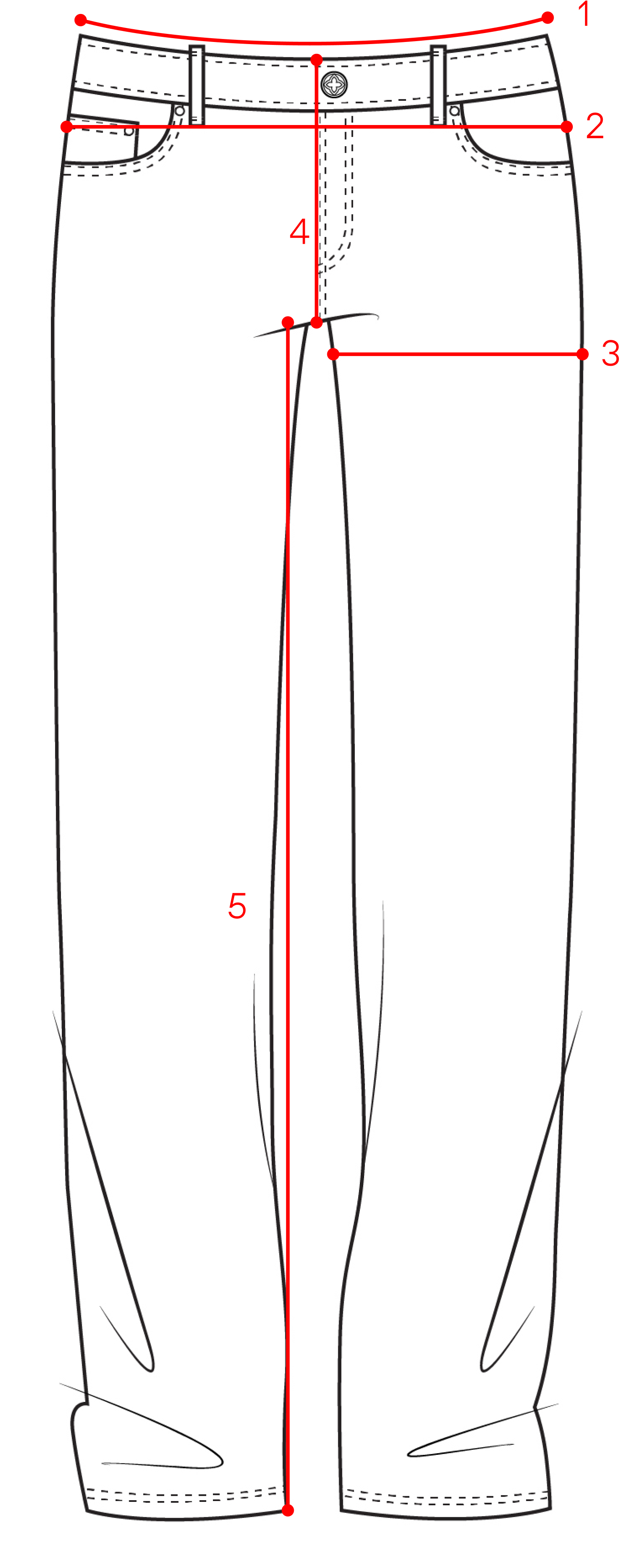 Image of garment measurements. Please contact us if you need help with measurements.